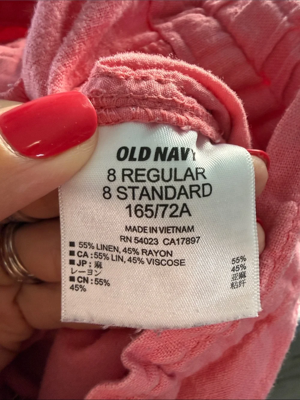 Old Navy Pink LINEN - Drawstring Casual Women’s Shorts - 8